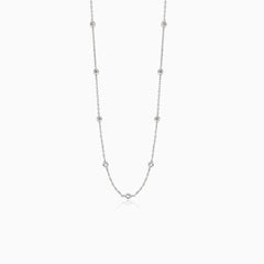 White gold necklace with balls