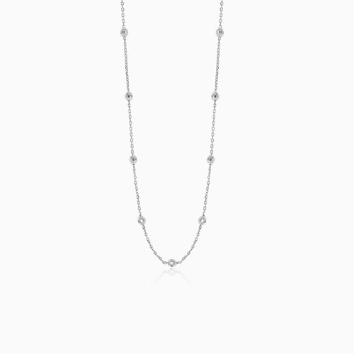 Weißgoldkette mit Kugeln