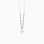 Wunderschöne Weißgoldkette mit Onyx und Lebensbaum-Anhänger