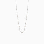 Collar de oro blanco con bolas