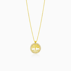 Gold necklace with tree of life