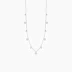 Weißgoldkette mit vollständigen Kreisen und kleinen Zirkonen