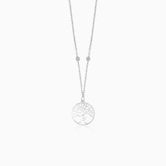 Collier en or blanc avec arbre de vie