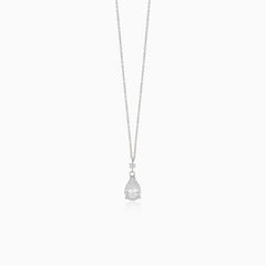 Collier en or blanc avec pendentif goutte