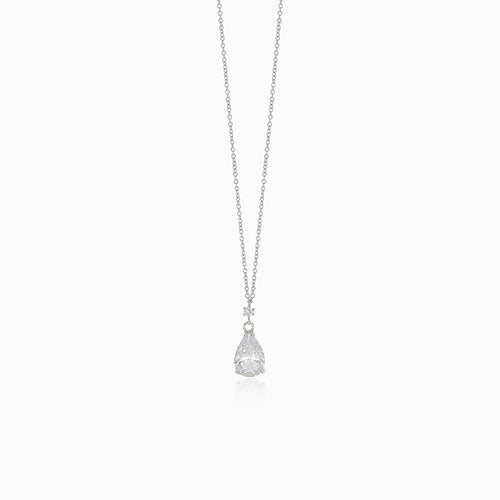 Collar de oro blanco con colgante colgante