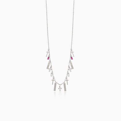 Extravagant white gold pendant necklace