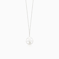en or blanc avec silhouette de femme enceintenecklace with pregnant woman silhouette