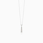 A long white gold V necklace