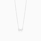 Collier simple en or blanc avec symbole infini