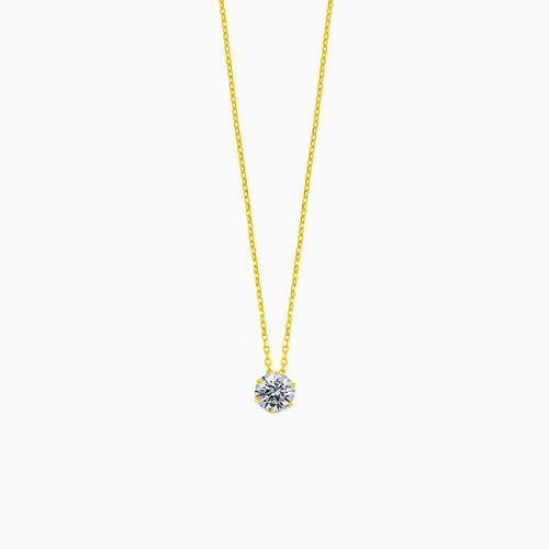 Charmante Gold-Solitär-Halskette