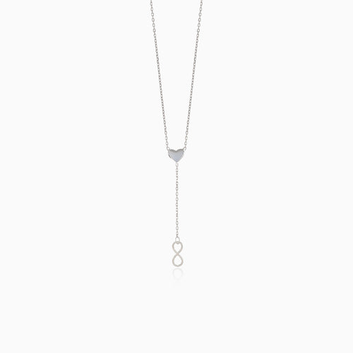 Fine gold necklace with heart and infinity