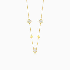 Gold clover leaf necklace