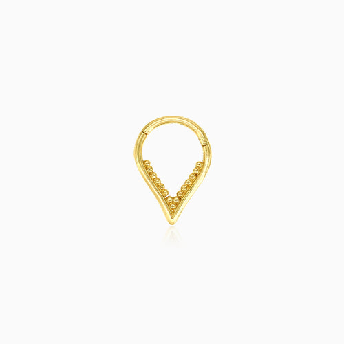 Piercing élégant en or jaune avec embouts en V