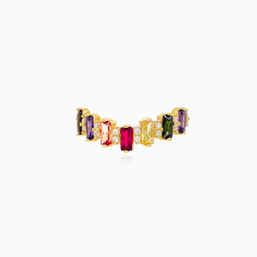 Gelbgold-Ring mit mehrfarbigen Edelsteinen