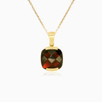 Elegant cushion cut garnet pendant