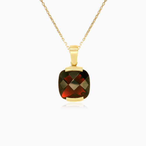Elegantes Kissen-Schliff-Granat-Pendant