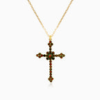 Pendentif croix élégant en grenat