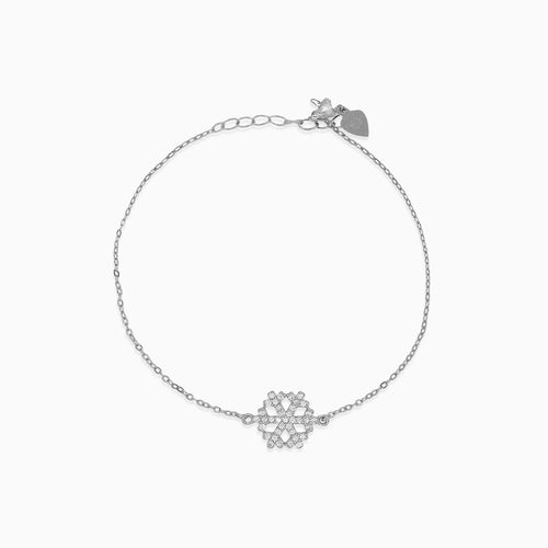 Silbernes Kettenarmband mit Schneeflocke