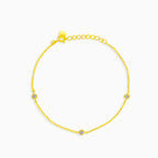 Bracelet chaîne plaqué argent avec trois zirconiums