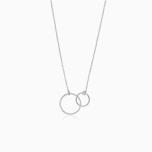 Elegante Silberhalskette mit Doppelkreis-Design