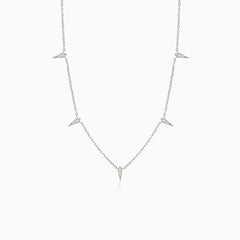 Collier en argent avec maillons pointus