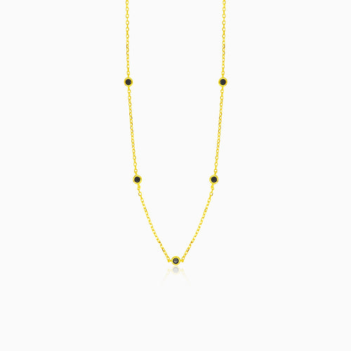 Collier plaqué or avec onyx