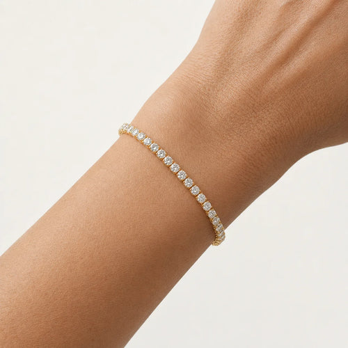 Diamantový Tenisový Náramek 3,0 mm Ze Žlutého Zlata