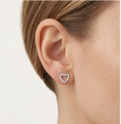 Stříbrné náušnice srdce se zirkony
