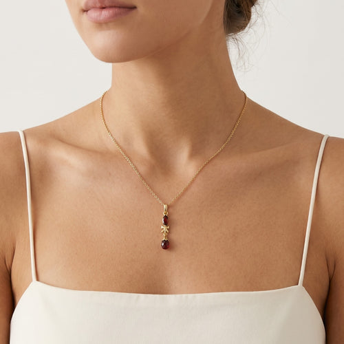 Anhänger mit Marquise- und Birnenschliff-Granat