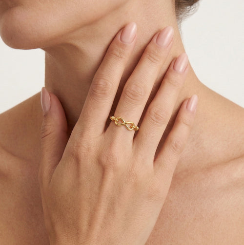 Anillo infinito de oro amarillo