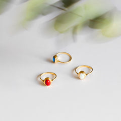 Classic white opal ring