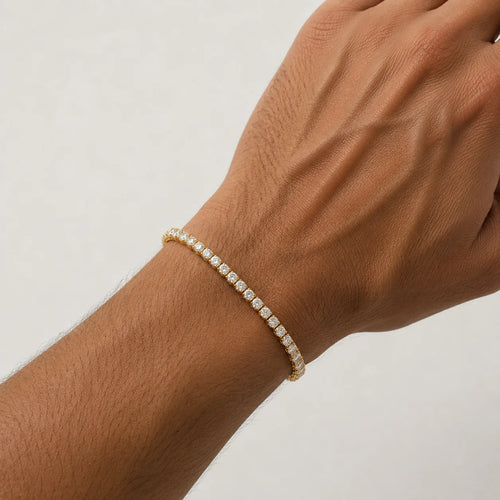 Diamantový Tenisový Náramek 3,0 mm Ze Žlutého Zlata