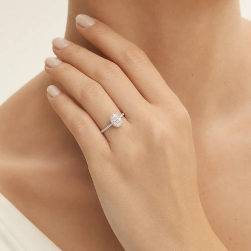 Sterling Silver Oval Pavé Ring