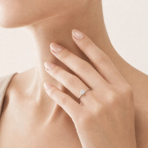 Sterling Silver Radiant Pavé Ring