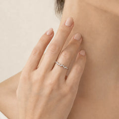 Sterling Silver Geometric Cubic Zirconia Ring