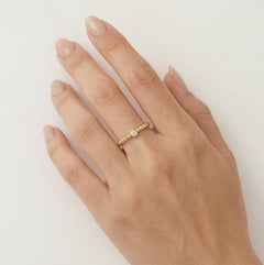 Golden glow cubic zirconia elegance ring