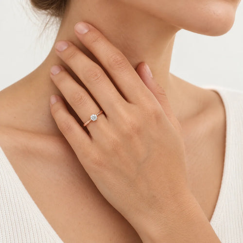 Rose Gold Round Lab-Grown Diamond Solitaire Engagement Ring