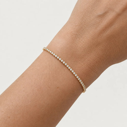 Diamantový Tenisový Náramek 2,5 mm Ze Žlutého Zlata