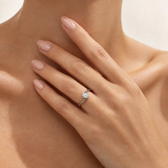 White Gold Embrace Cubic Zirconia Ring