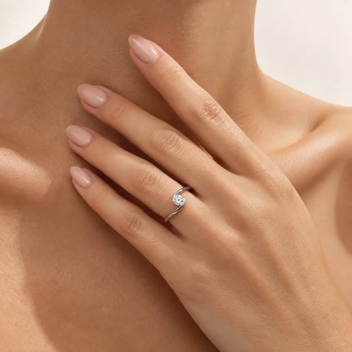 White Gold Embrace Cubic Zirconia Ring
