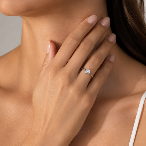 Elise bezel-set diamond engagement ring
