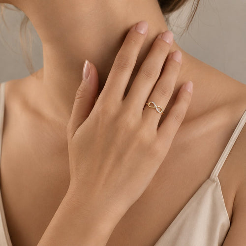 Infinity Diamond Ring in Yellow Gold