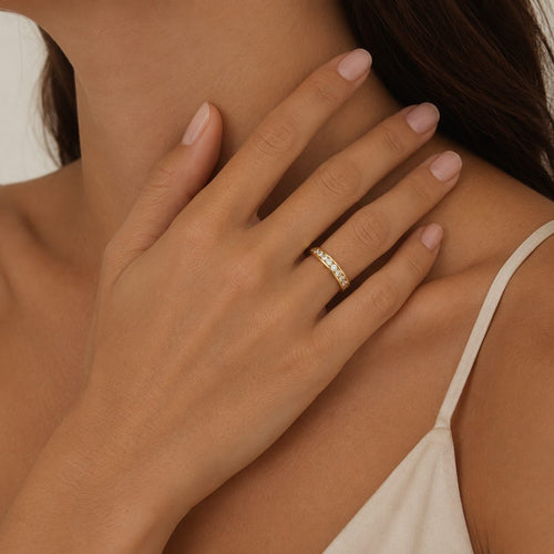 Yellow Gold Channel Set Diamond Ring