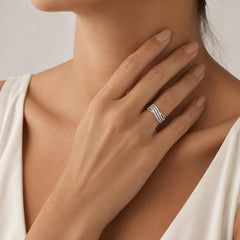 White gold diamond infinity ring