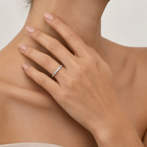 White Gold Diamond Stackable Ring