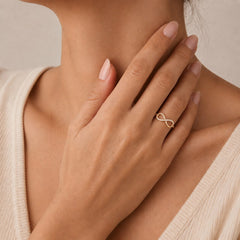 Yellow Gold Diamond Infinity Ring