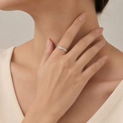 White Gold Diamond Swirl Ring