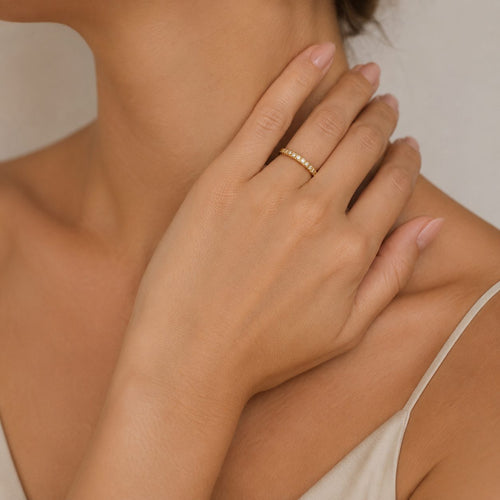 Yellow Gold Diamond Half Eternity Ring