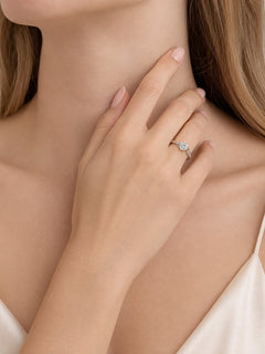 14kt White Gold Twisted Cubic Zirconia Engagement Ring