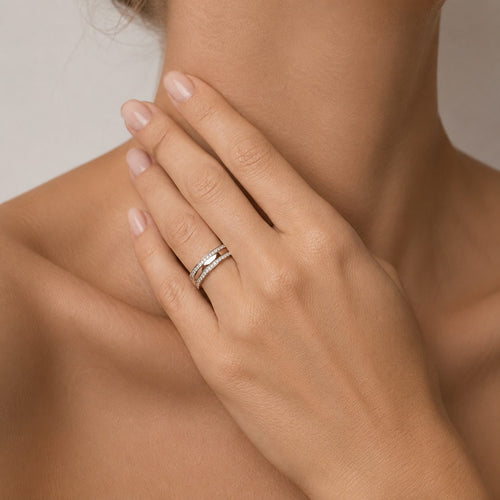 Open Wrap Pavé Diamond Ring